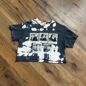 Women’s Medium Vintage-Inspired Breakfast Club Cropped Graphic Tee